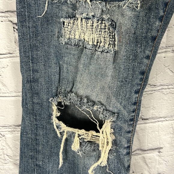 Aeropostale jeans skinny distressed patches blue size 31 - Picture 6 of 17